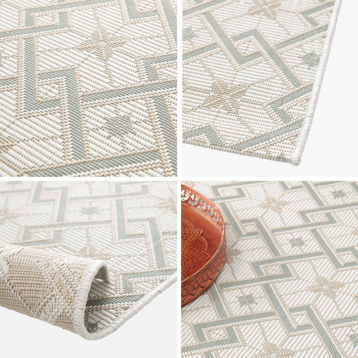 Tapis intérieur/extérieur vintage crème beige vert Angie 120x170cm