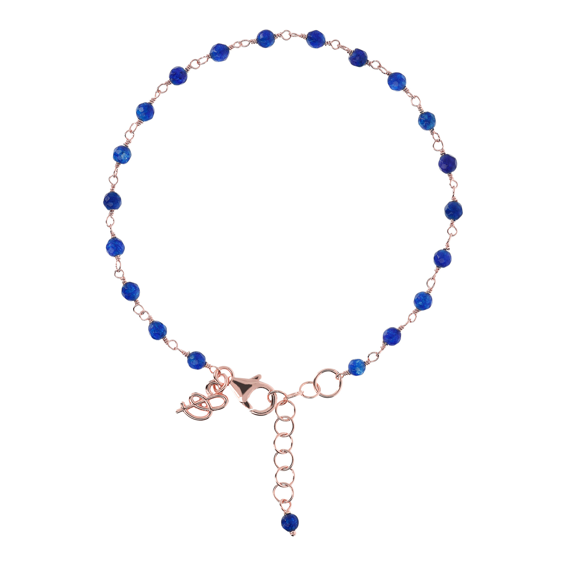 Bracciale Rosario con Pietra Naturale Agata Blu