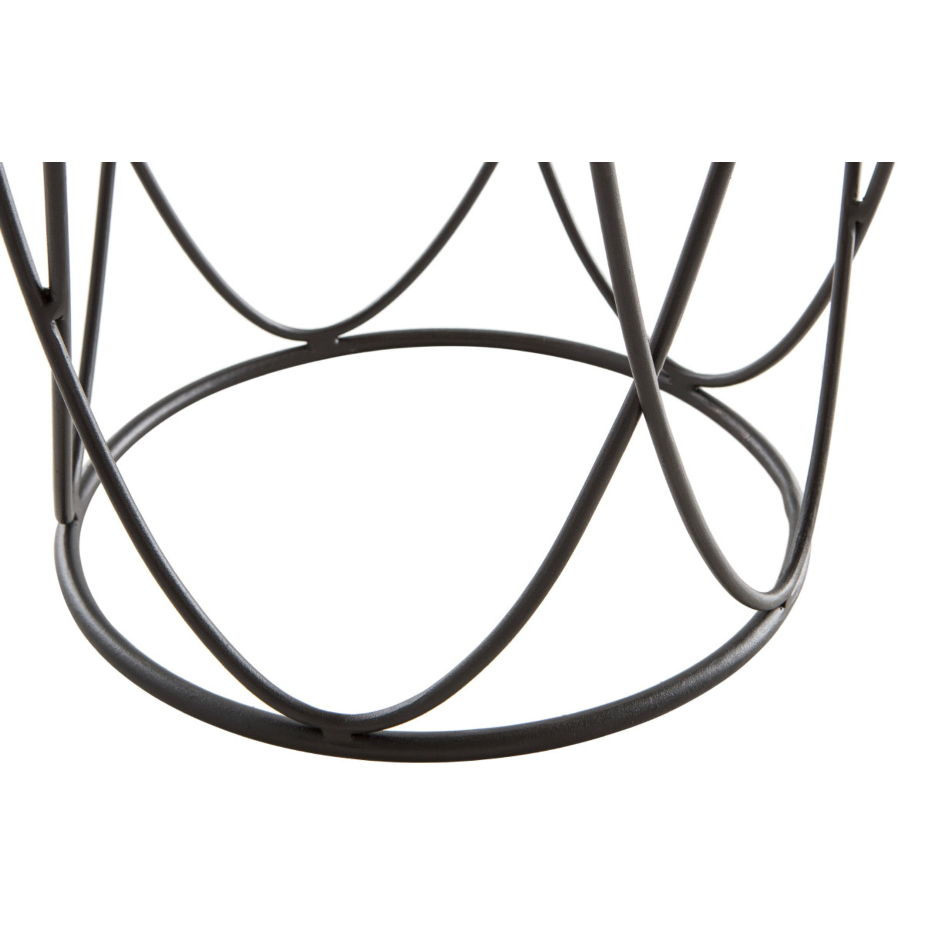 Table d'appoint ronde bois clair chêne et métal noir LACE