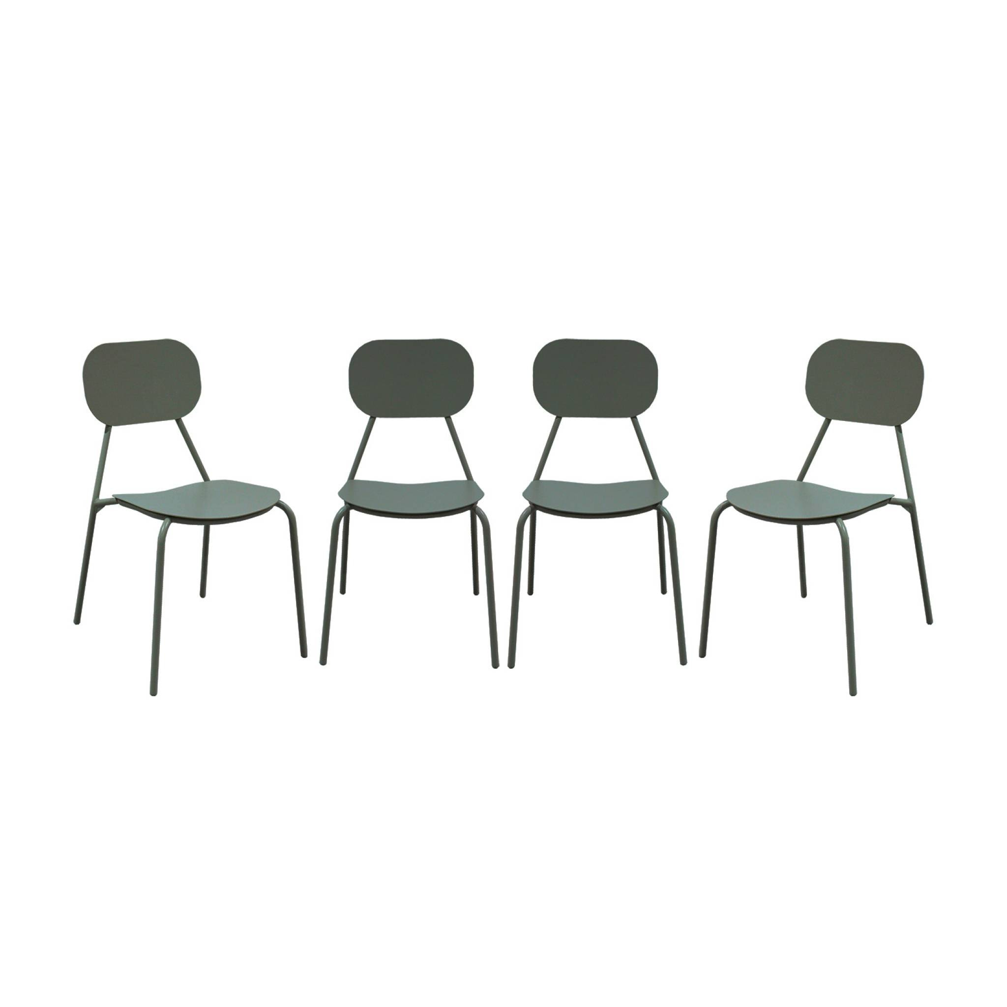 Chaise de jardin aluminium (lot de 4) AVELIA