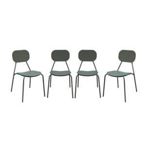 Chaise de jardin aluminium (lot de 4) AVELIA