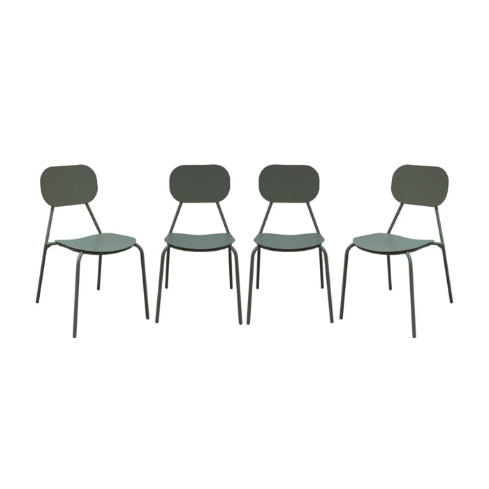 Chaise de jardin aluminium (lot de 4) AVELIA