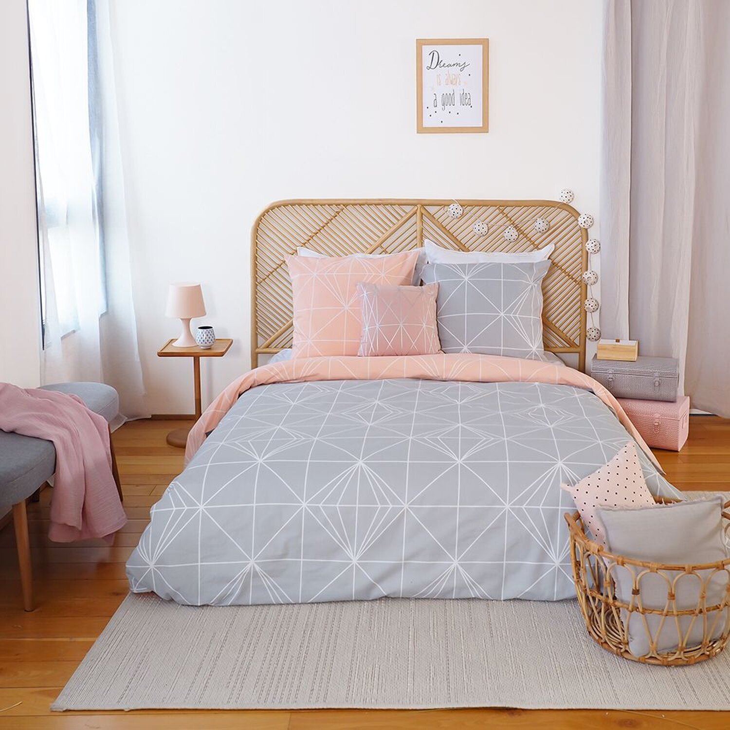 Parure housse de couette 3pcs 100% coton 57 fils shyne