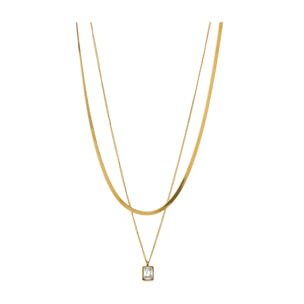 Collar de Circonita acabado en oro amarillo de 18K- Beda