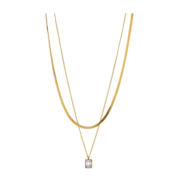 Collar de Circonita acabado en oro amarillo de 18K- Beda