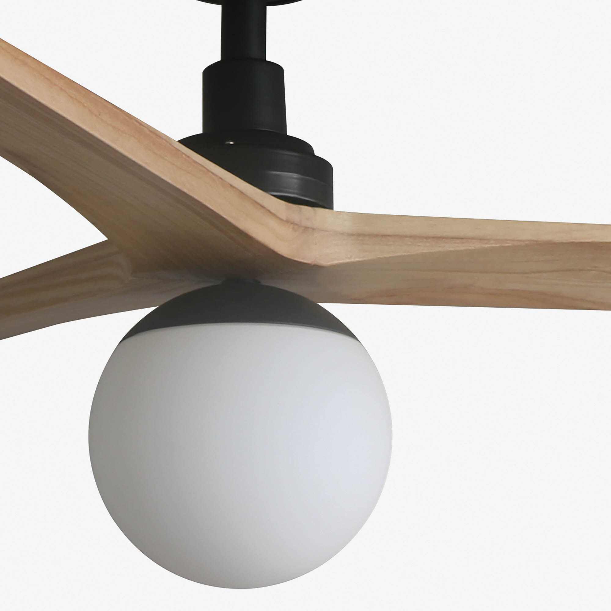 KLIM M Ventilatore a soffitto nero/legno querciaE27