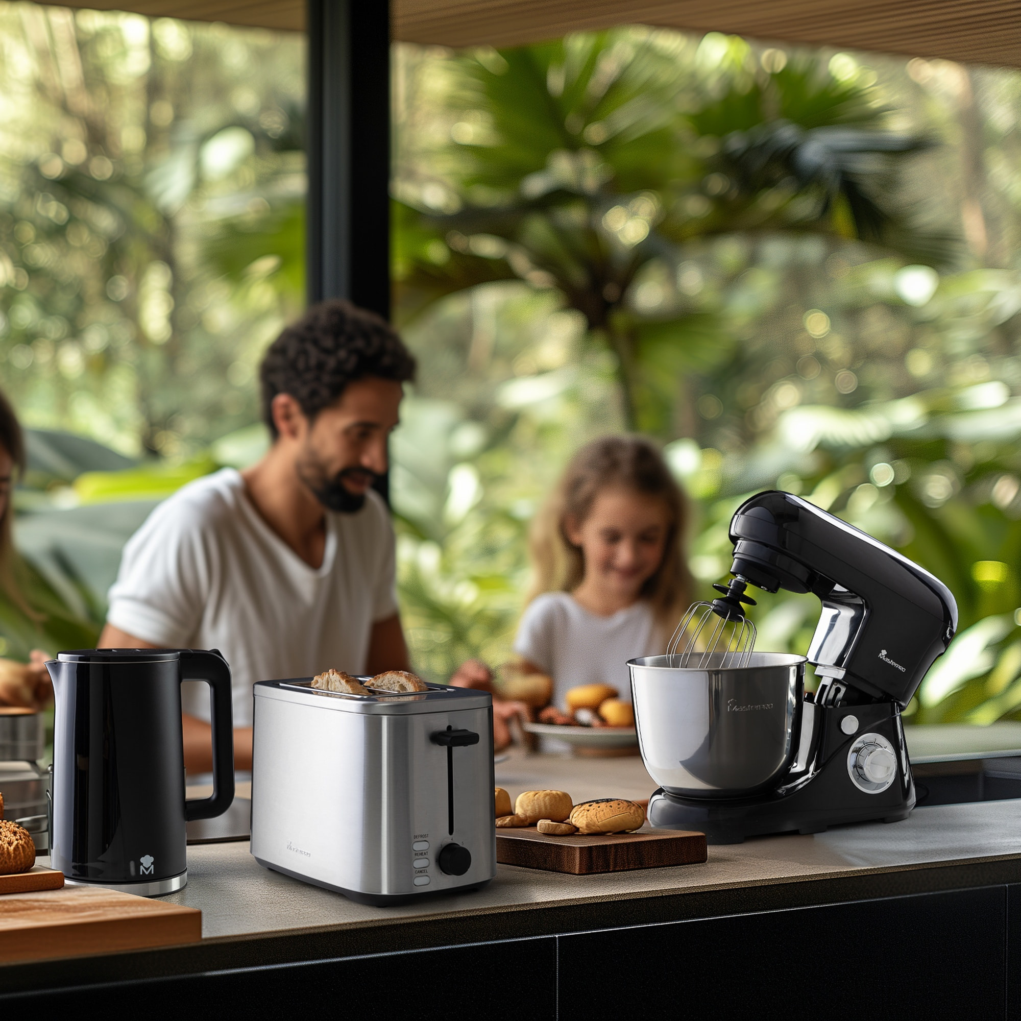 Amasadora de 5l y 1300w con 6 velocidades + turbo masterpro foodies