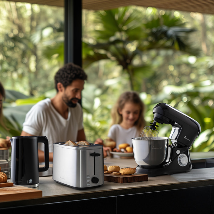 Amasadora de 5l y 1300w con 6 velocidades + turbo masterpro foodies