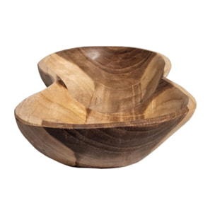 Bol long décoratif L. 29 cm en bois de teck artisanale - TAM