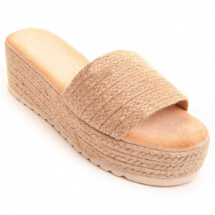 Sandalias de Cuña - Beige - Altura: 6 cm