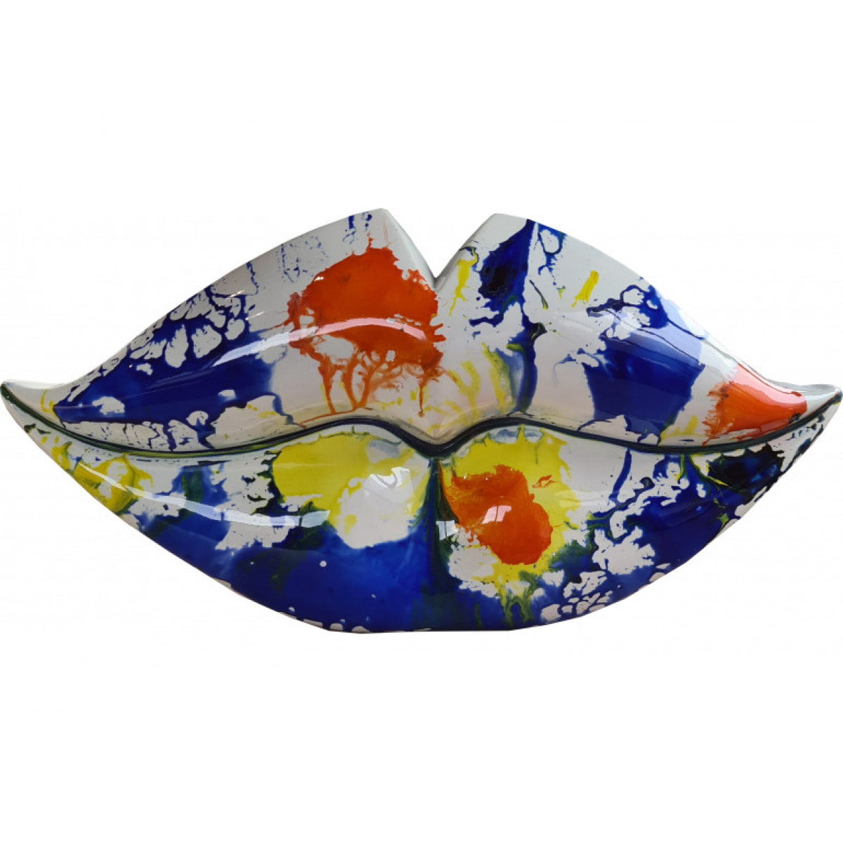 Statue bouche multicolore en résine H23cm - LIPSY