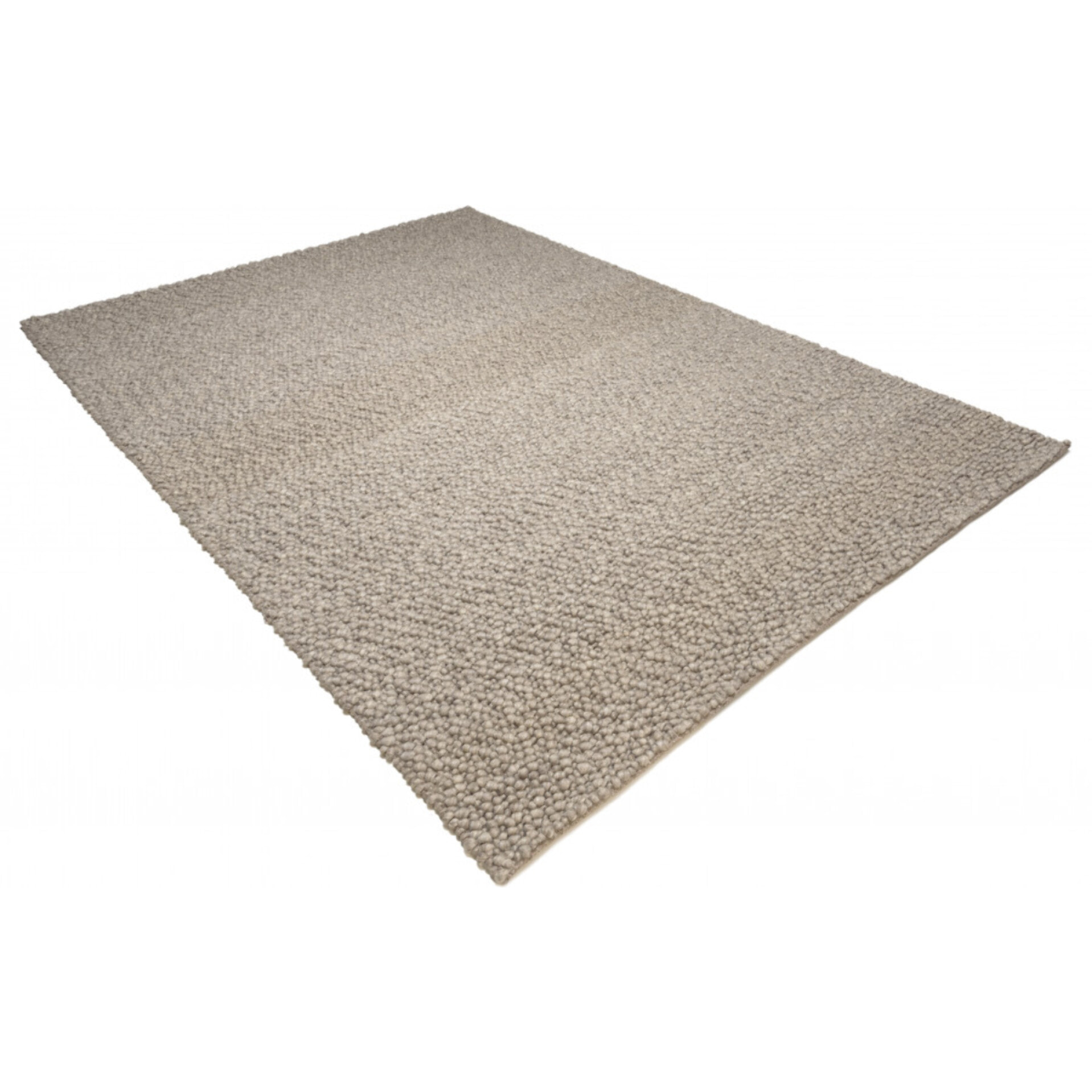 QUENTIN - Tapis rectangulaire 200x290cm en laine bouclée taupe