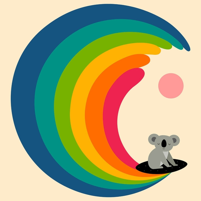 Tableau surf and koala Toile imprimée