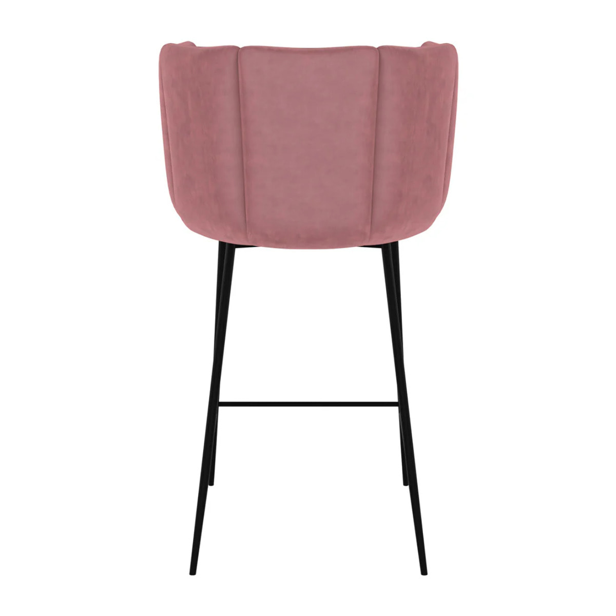 Lot de 2 chaises pour îlot central 67 cm en velours vieux rose - Rosy