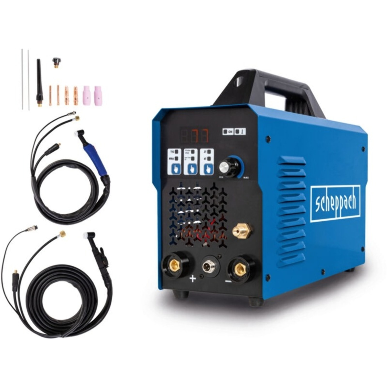Poste à souder digital WIG1000Multi - Multi procédés TIG MMA - 15/160A - AMPS 230V Masque, Eletrodes et Buses incluses - SCHEPPACH - 5906611901