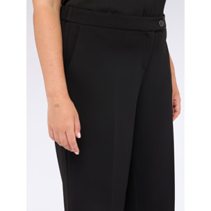 Fiorella Rubino - Pantaloni wide leg in tessuto stretch - Nero