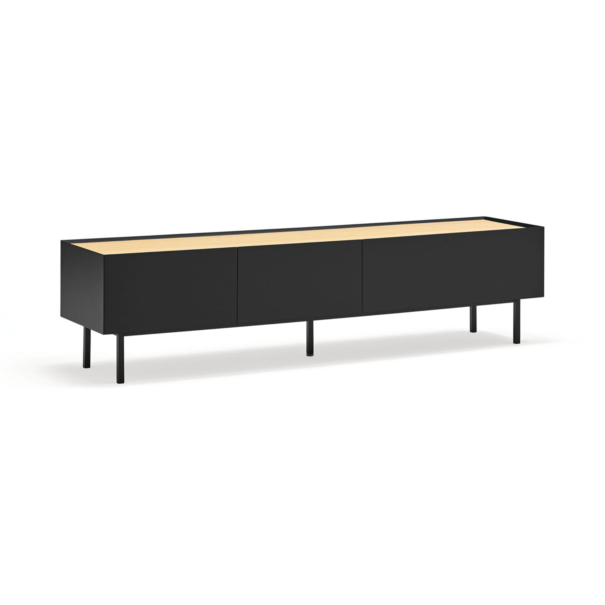 Mueble de televisión Arista con 2 cajones y 1 puerta abatible negro
