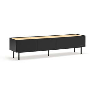 Mueble de televisión Arista con 2 cajones y 1 puerta abatible negro