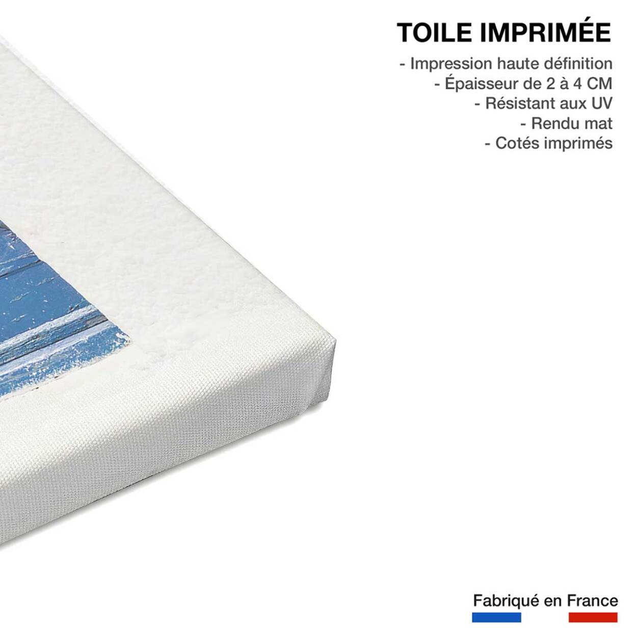 Tableau porte bleue ios Toile imprimée