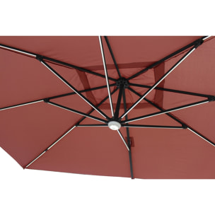 Parasol LED 3 x 4 m terracotta VALIANO