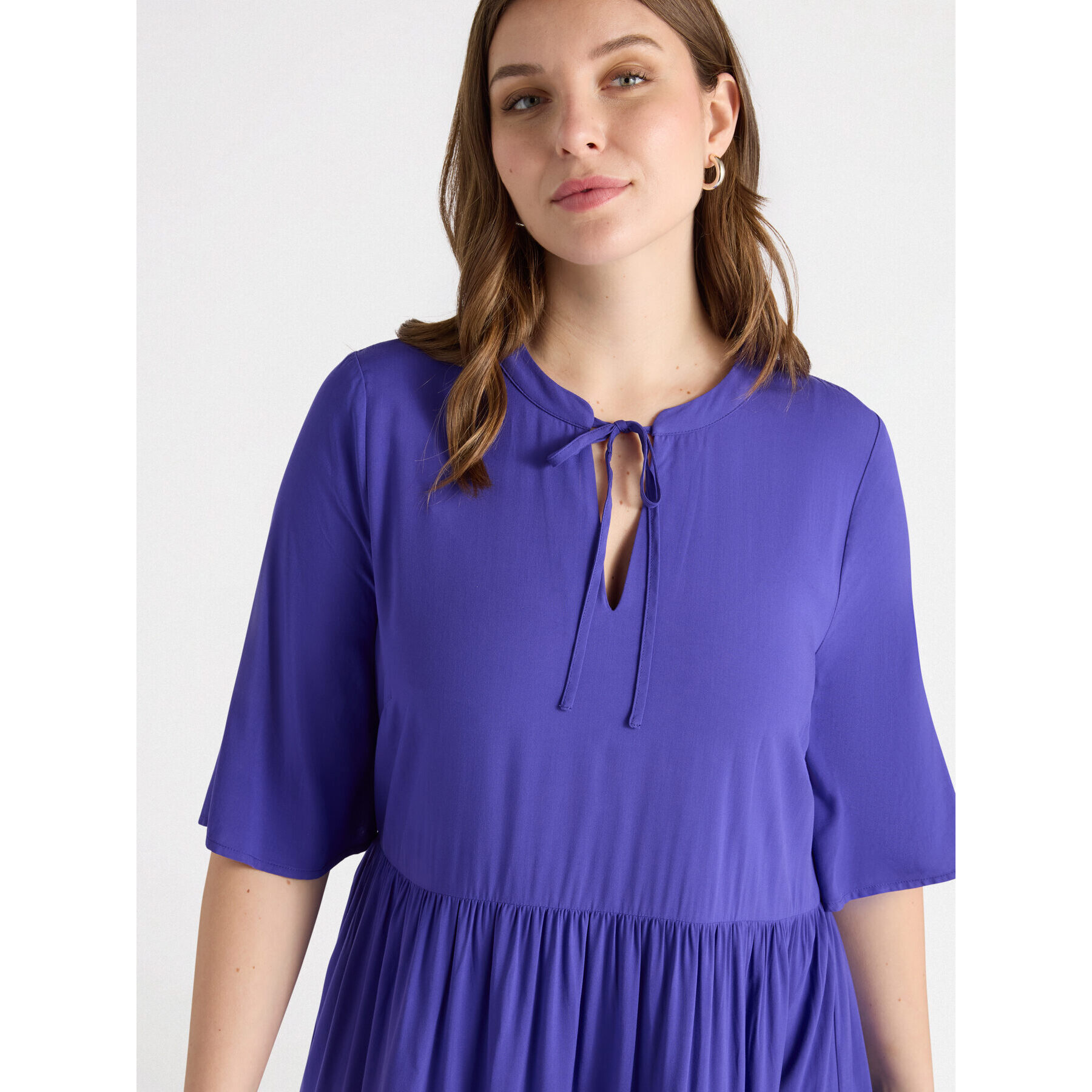 Fiorella Rubino - Vestido largo de viscosa LENZING™ ECOVERO™ - Violeta