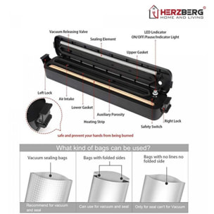 Emballeuse sous vide électrique Herzberg HG8103
