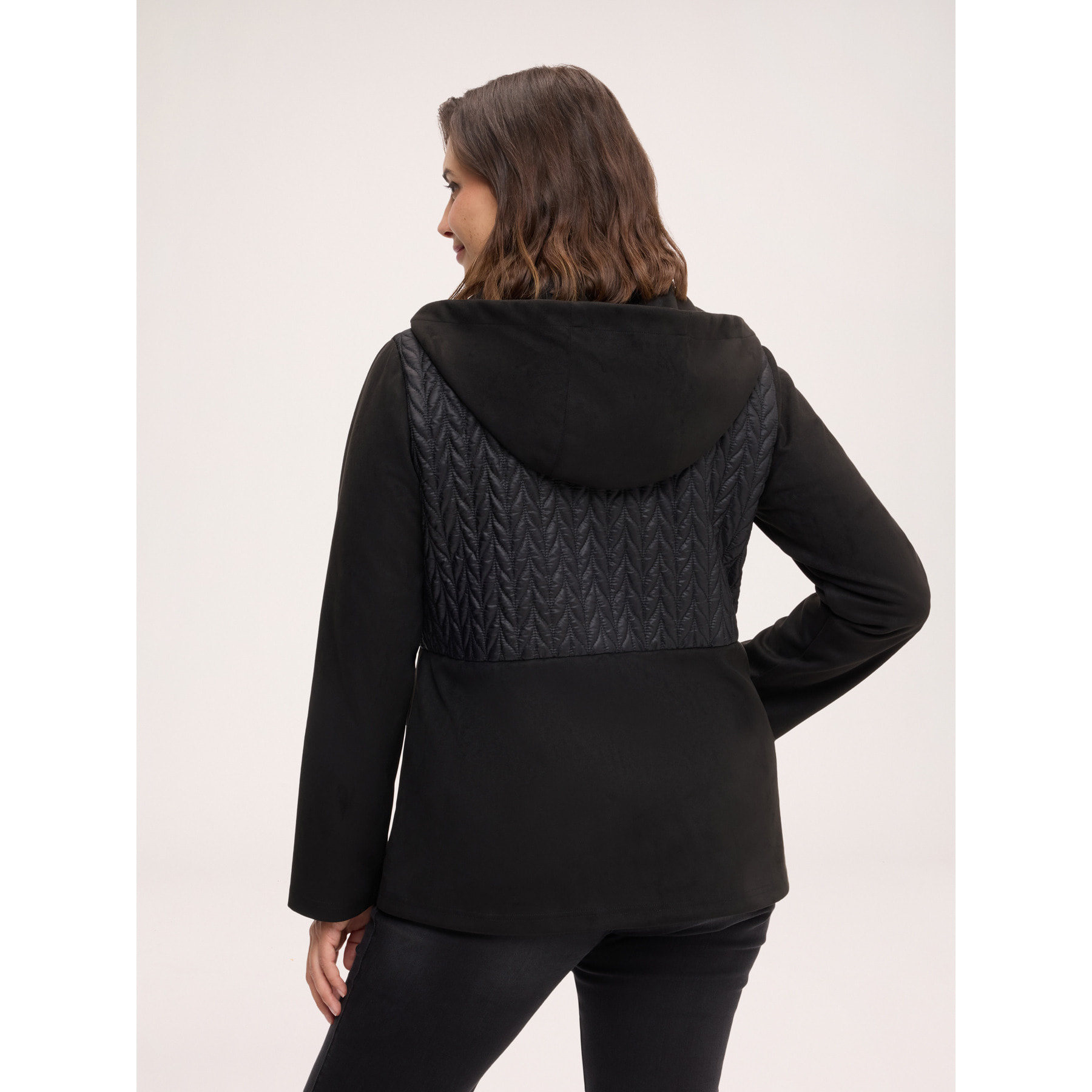 Fiorella Rubino - Chaqueta bimaterial soft touch - Negro
