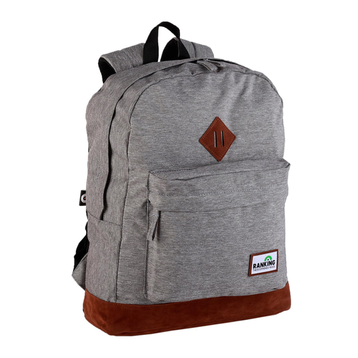 Mochila Americano Ranking Gris. Compartimento portalaptop. Interior totalmente forrado y personalizado.