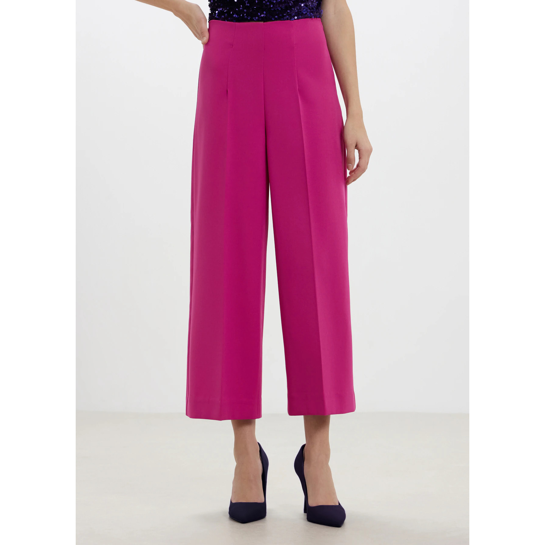 Pantaloni culotte tinta unita