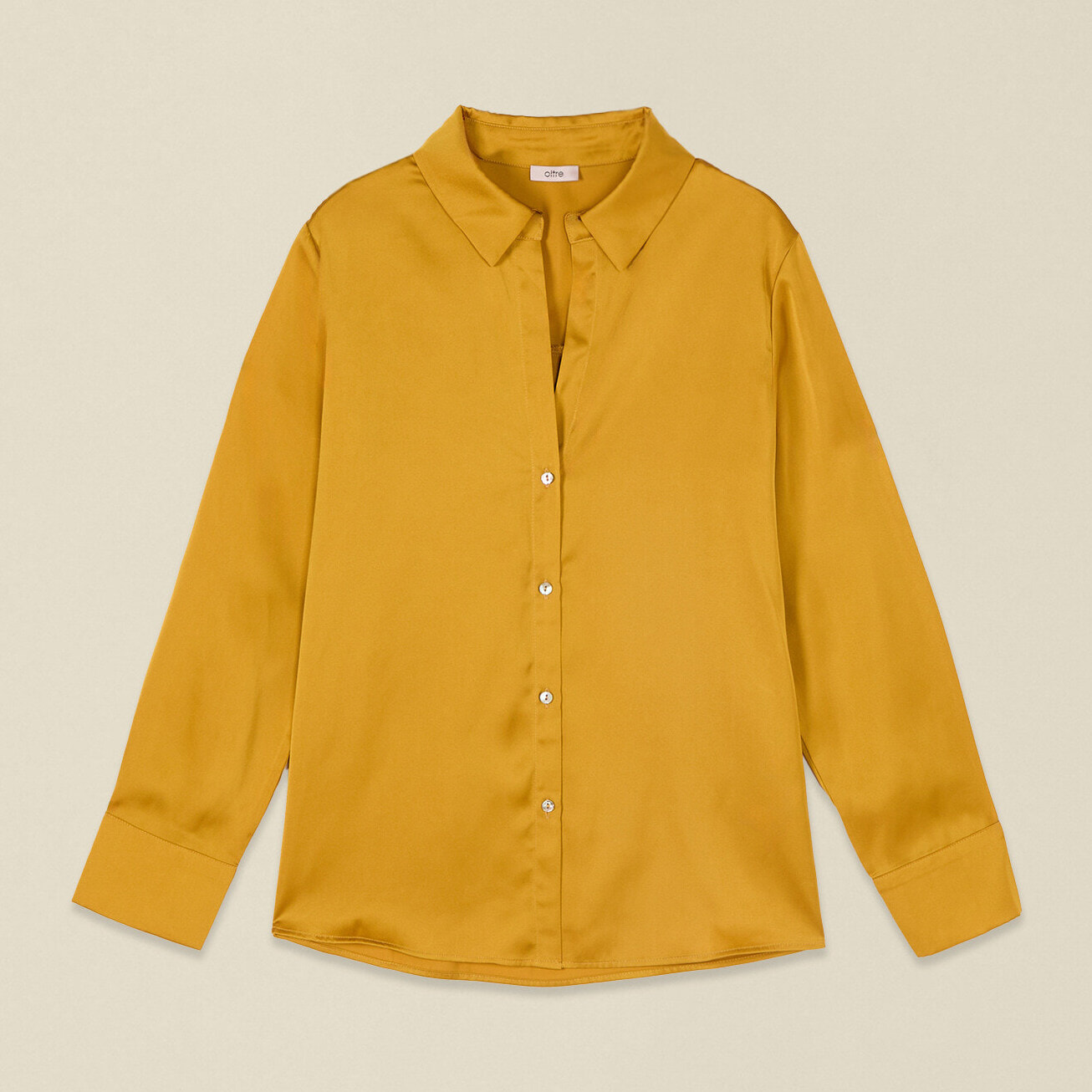 Oltre - Camisa de satén - Amarillo
