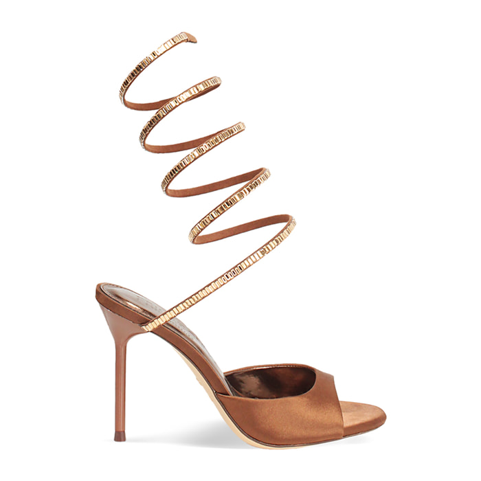 Sandalias de tacón marrones 9,9 cm