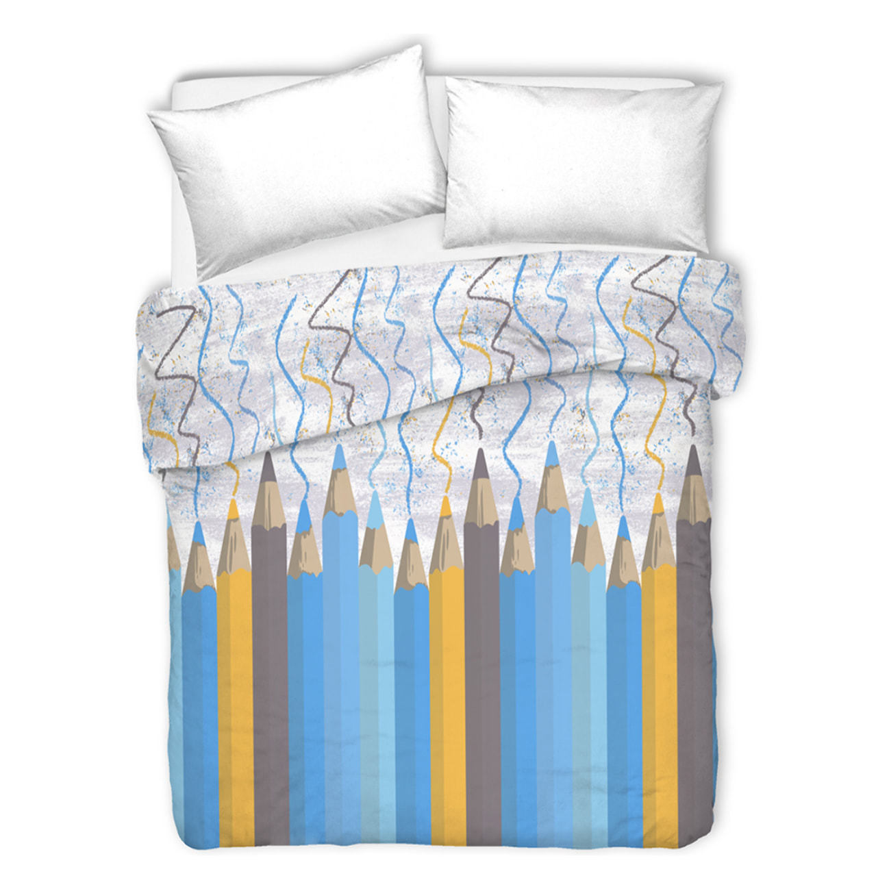 Copriletto di cotone matitoni azzurro