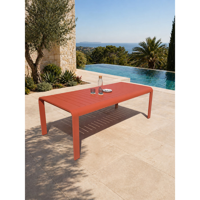 HANOI - Table de jardin en aluminium coloris terracotta
