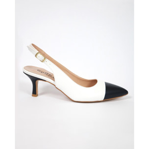 SLINGBACK BICOLORE CHOCOLA' BIANCA