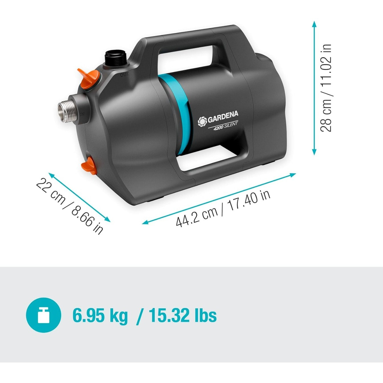 Kit pompe d'arrosage de surface 4200 Silent - GARDENA - 9055-20