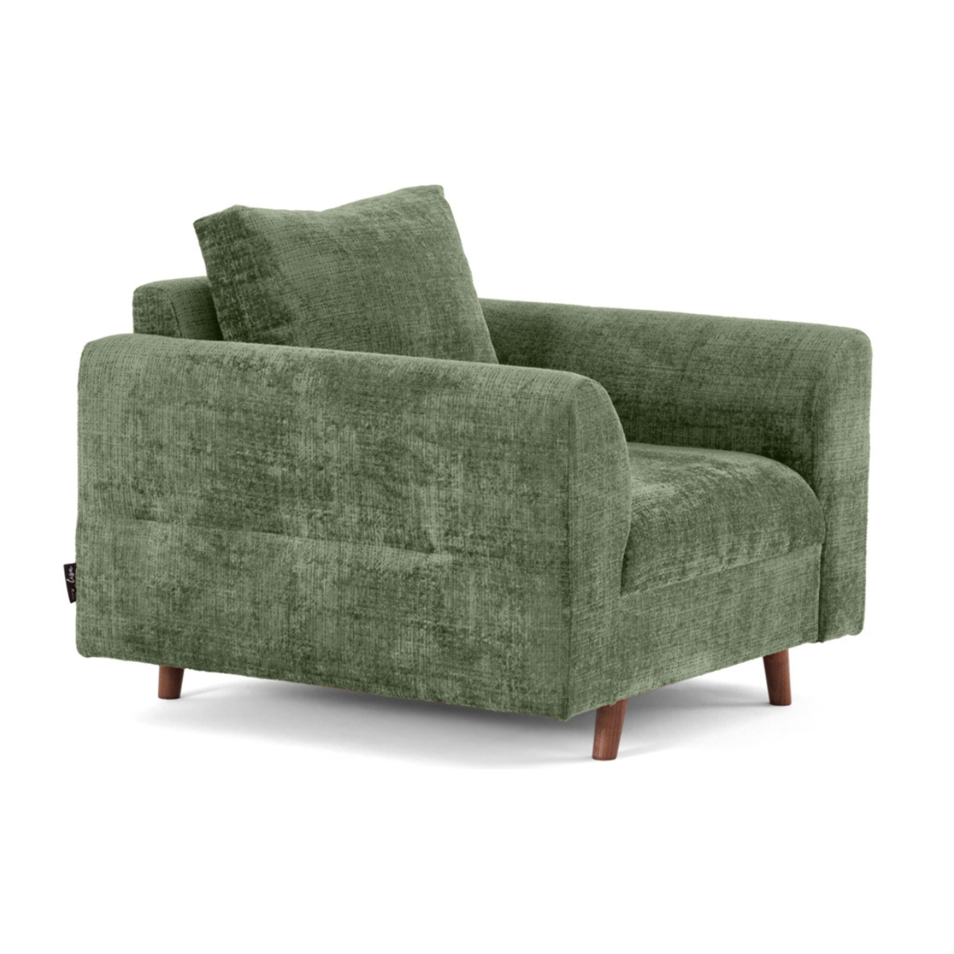 Rune - fauteuil en velours texturé - Vert sauge