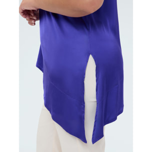 Fiorella Rubino - Top in raso con orlo asimmetrico - Viola