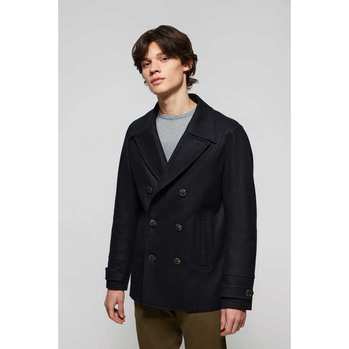 Cappotto lupo di mare Calum blu marino con dettagli Polo Club