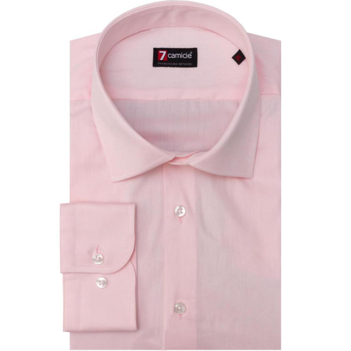 Camicia Uomo 1 Bottone Francese Slim Twill Unito Rosa