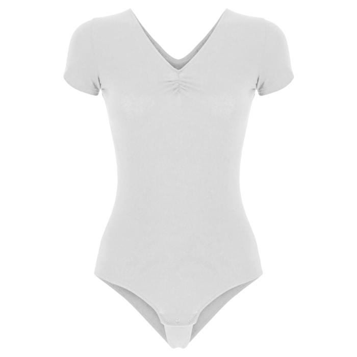 Body a maniche corte in jersey stretch