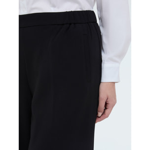 Fiorella Rubino - Pantalones Wide Leg en tejido stretch - Negro