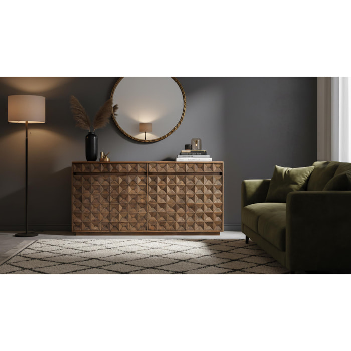 Aparador de Madera de Mango Reciclada Estilo Rústico Moderno