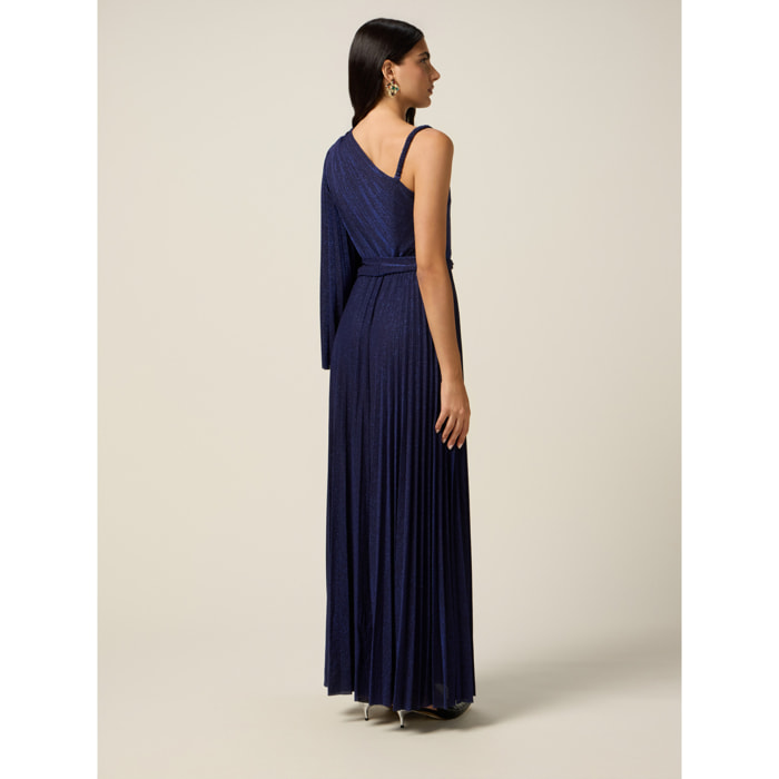Oltre - Vestido de un solo hombro en jersey de lurex - Azul