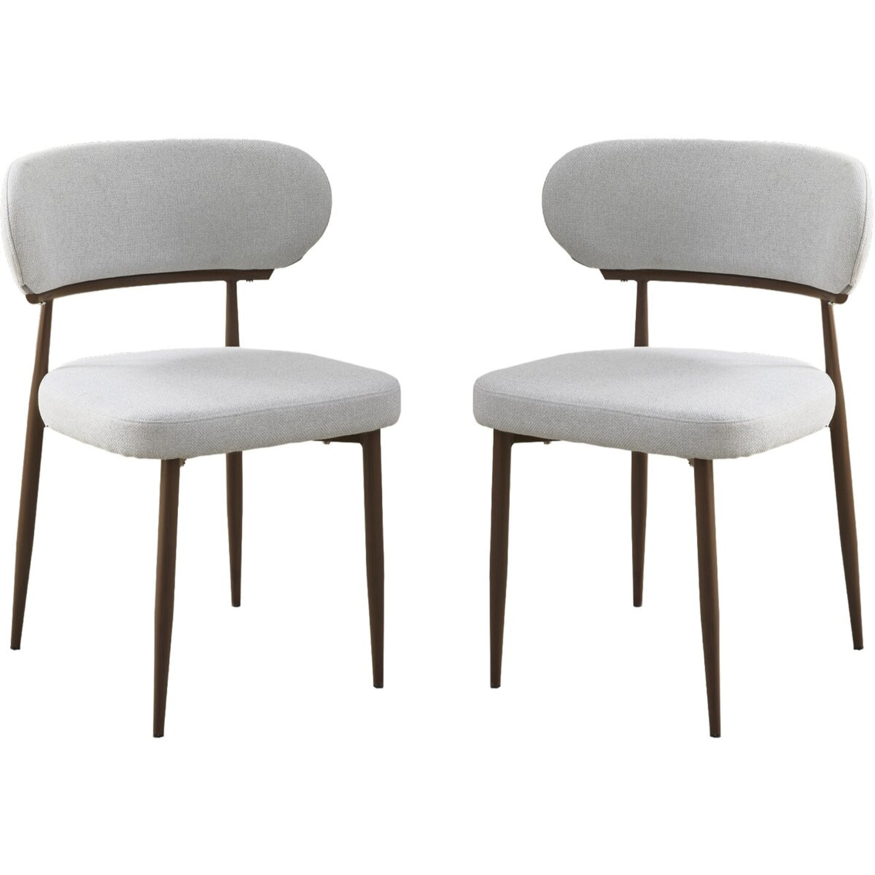 Lot de 2 chaises de salle à manger imitation bois "Elora" - Gris clair