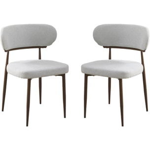 Lot de 2 chaises de salle à manger imitation bois "Elora" - Gris clair