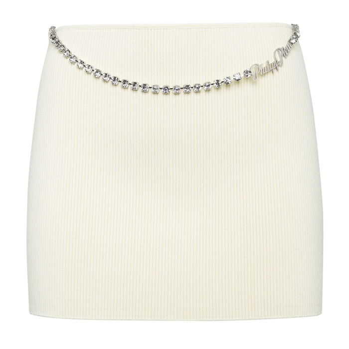 PHILIPP PLEIN Knit Short Skirt SIGNATURE