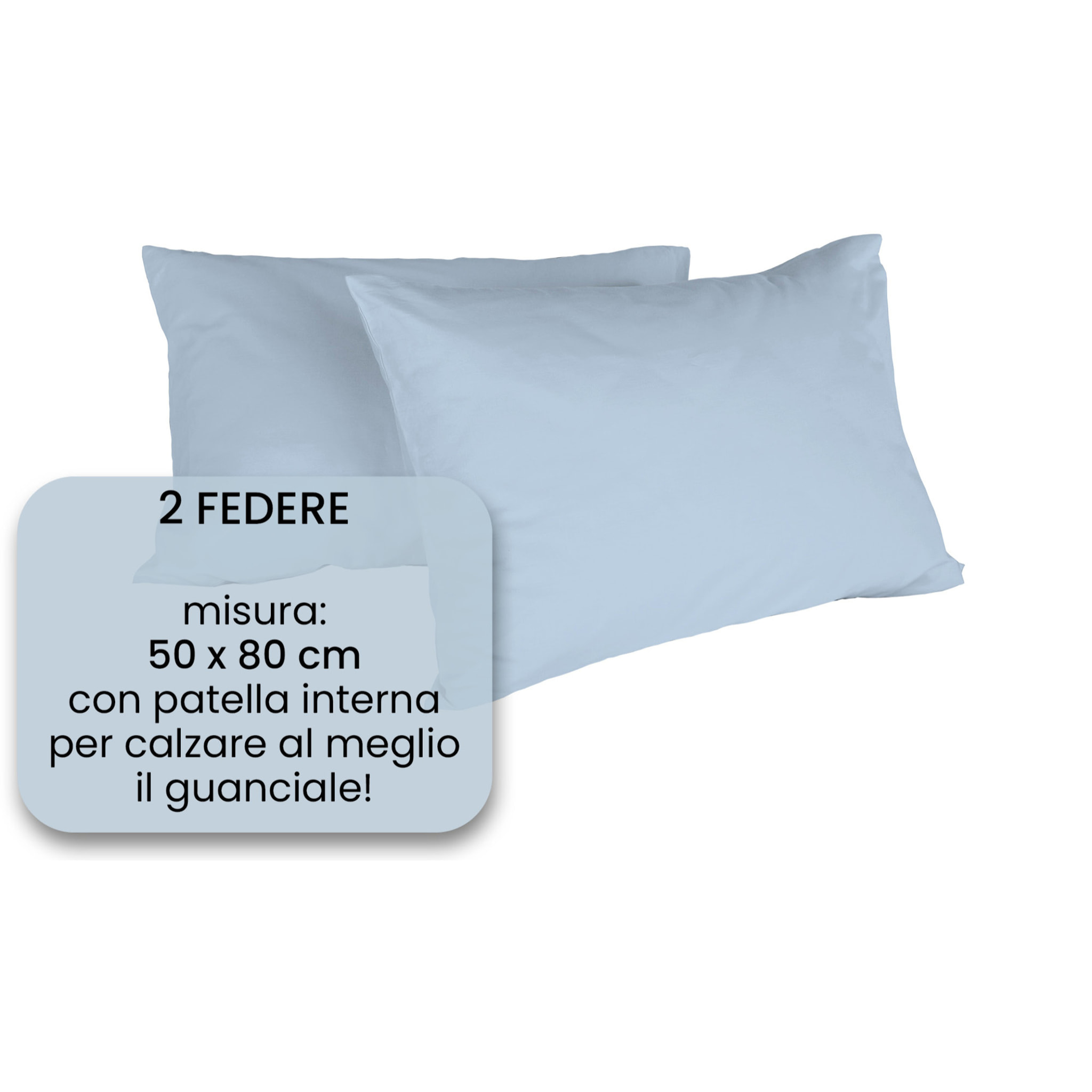 COPPIA FEDERE MAX COLOR, 100% Cotone, Made in Italy - AZZURRO
