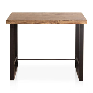 Mesa alta fija con patas metálicas en negro y roble boreal 120x100 cm Loft Roble boreal – Negro