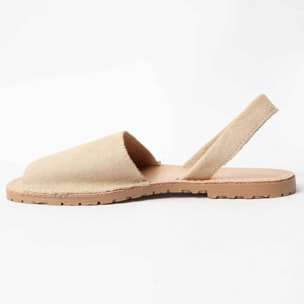 Sandalia De Piel - Beige