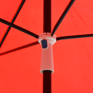 Parasol inclinable rectangulaire métal polyester haute densité 2L x 2l x 2,6H m rouge